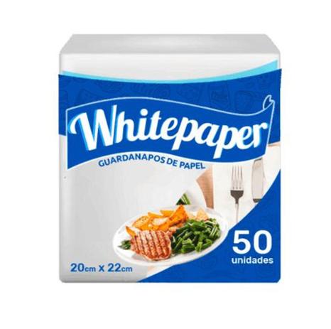 Guardanapos de Papel 50 folhas 20 cm x 22 cm Branco - White Paper Menor preço em Guardanapos de Papel 50 folhas 20 cm x 22 cm Branco - White Paper