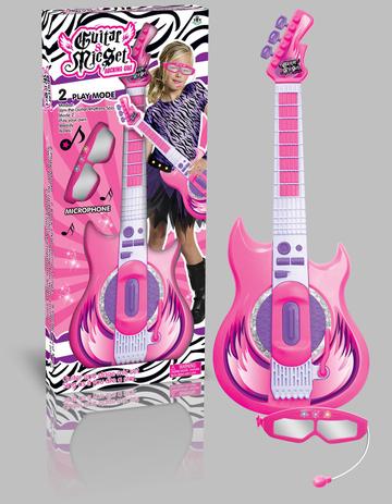 Guitarra eletronica microfone karaoke rosa unica - Mega compras é boa?