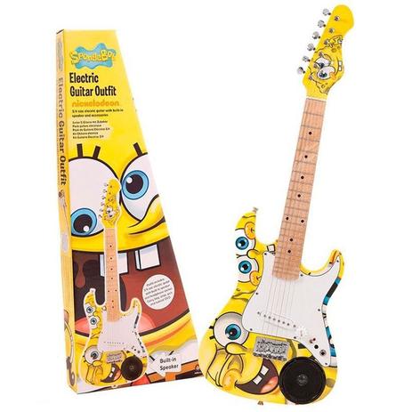 Guitarra Infantil Bob Esponja C/ Alto Falante Capa Cabo Correia DVD Palheta - Habro Menor preço em Guitarra Infantil Bob Esponja C/ Alto Falante Capa Cabo Correia DVD Palheta - Habro