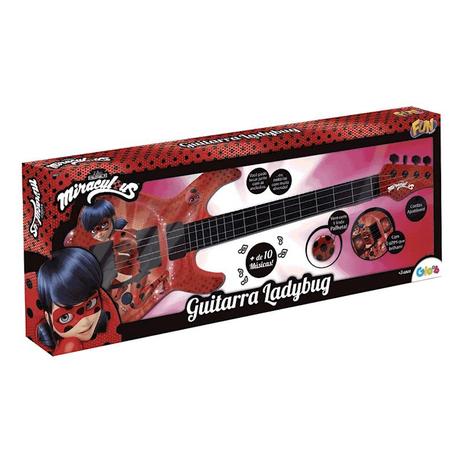 Guitarra Infantil Miraculous Ladybug 81079 - Fun Menor preço em Guitarra Infantil Miraculous Ladybug 81079 - Fun