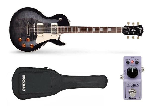 Guitarra Les Paul Cort com Bag e Pedal Chorus Mini Ibanez Menor preço em Guitarra Les Paul Cort com Bag e Pedal Chorus Mini Ibanez