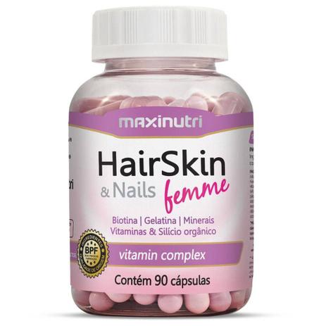 Hairskin Nails Femme - 90 Capsulas - Maxinutri Menor preço em Hairskin Nails Femme - 90 Capsulas - Maxinutri