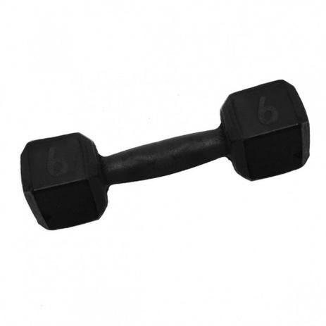 Halter Sextavado 6 Kg em Ferro Fundido Pintado Preto Mega Peso Menor preço em Halter Sextavado 6 Kg em Ferro Fundido Pintado Preto Mega Peso