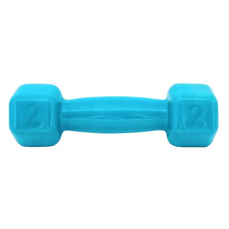 Halter Sextavado Acte S57 Emborrachado 2Kg Azul Turquesa Menor preço em Halter Sextavado Acte S57 Emborrachado 2Kg Azul Turquesa