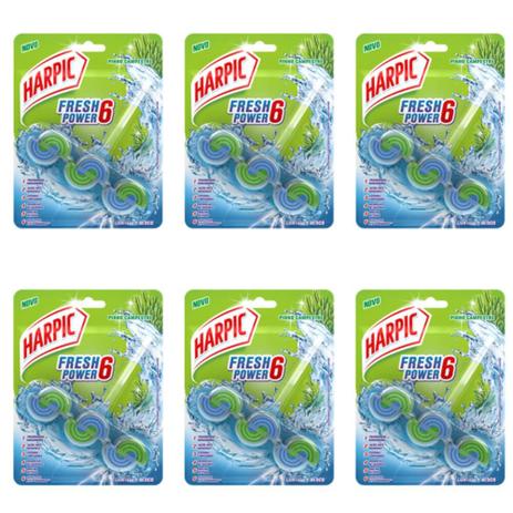 Harpic Fresh Power 6em1 Bloco Sanitário Pinho 39g (Kit C/06) Menor preço em Harpic Fresh Power 6em1 Bloco Sanitário Pinho 39g (Kit C/06)