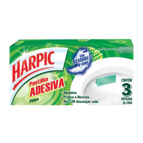 Harpic Pinho Pastilha Sanitária Adesiva 3x9g Menor preço em Harpic Pinho Pastilha Sanitária Adesiva 3x9g