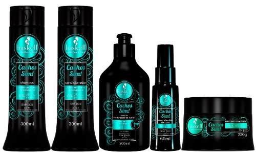 Haskell Cachos Sim Shampoo + Condicionador + Máscara + Leave In + Óleo 300ml Menor preço em Haskell Cachos Sim Shampoo + Condicionador + Máscara + Leave In + Óleo 300ml