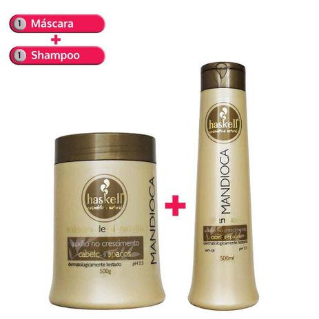 Haskell Mandioca Afro Shampoo + Máscara 500ml Menor preço em Haskell Mandioca Afro Shampoo + Máscara 500ml