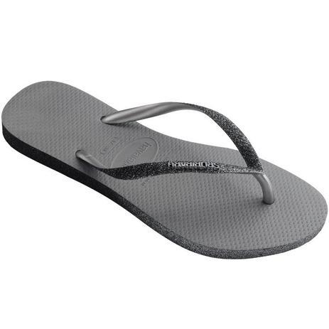 chinelo havaianas glitter cinza