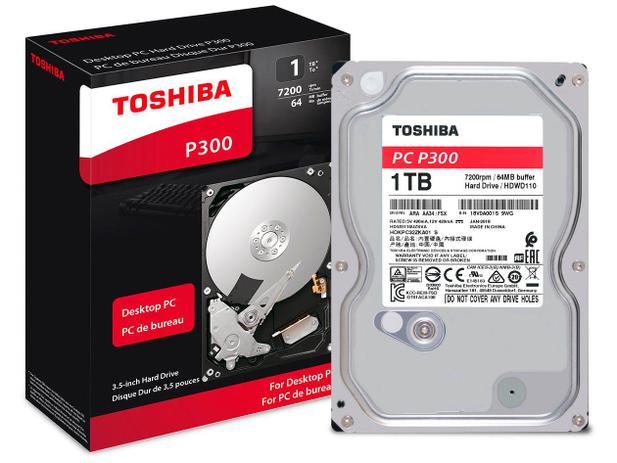 HD 1TB Toshiba SATA 6GB/s - P300 Menor preço em HD 1TB Toshiba SATA 6GB/s - P300