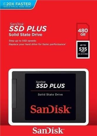 HD 480GB SSD SATA 3 (6Gb/s) Sandisk Plus SDSSDA-480G-G26, 2.5”, 7 mm Menor preço em HD 480GB SSD SATA 3 (6Gb/s) Sandisk Plus SDSSDA-480G-G26, 2.5”, 7 mm