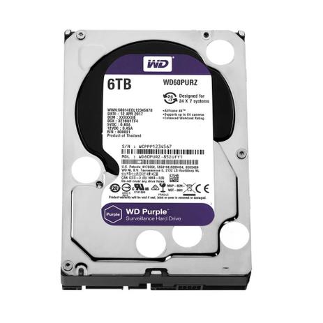 HD Desktop Western Digital Purple Surveillance 6TB SATA3 5400RPM 64MB Cache Menor preço em HD Desktop Western Digital Purple Surveillance 6TB SATA3 5400RPM 64MB Cache