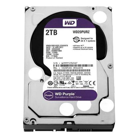 HD Interno Wd Purple 2-TB Sata 6gb/S 7200 Rpm Para Vigilância/Dvr Wd20purx Intelbras Menor preço em HD Interno Wd Purple 2-TB Sata 6gb/S 7200 Rpm Para Vigilância/Dvr Wd20purx Intelbras
