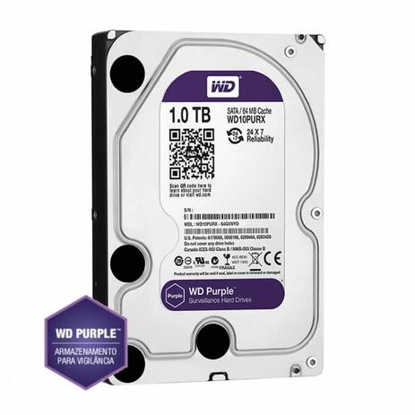 Hd Sata3 1 TB Western Digital Purple WD10PURX Menor preço em Hd Sata3 1 TB Western Digital Purple WD10PURX