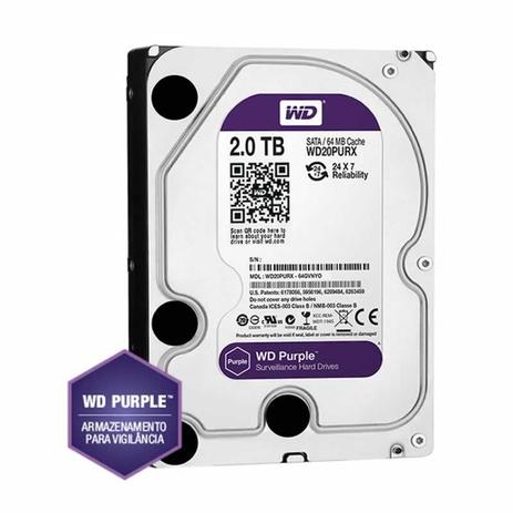 Hd Sata3 2 TB Western Digital Purple WD20PURX Menor preço em Hd Sata3 2 TB Western Digital Purple WD20PURX