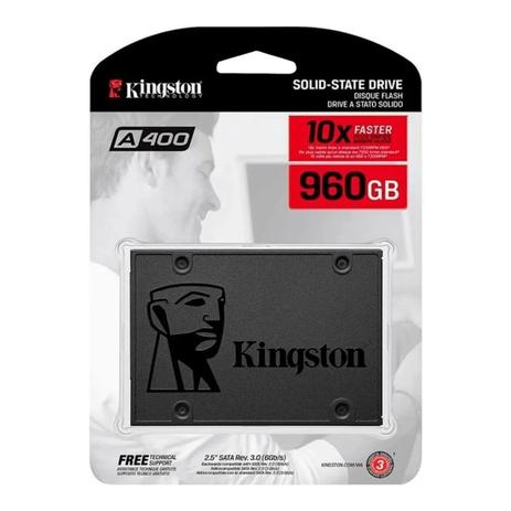 Hd Ssd Kingston A400 960GB 6gb/s Sata 3.0 USB Pc Notebook Computador Videogame Menor preço em Hd Ssd Kingston A400 960GB 6gb/s Sata 3.0 USB Pc Notebook Computador Videogame
