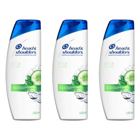 Head Shoulders Detox Shampoo Anticaspa 400ml (Kit C/03) Menor preço em Head Shoulders Detox Shampoo Anticaspa 400ml (Kit C/03)