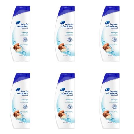 Head Shoulders Hidratação Shampoo Anticaspa 200ml (Kit C/06) Menor preço em Head Shoulders Hidratação Shampoo Anticaspa 200ml (Kit C/06)