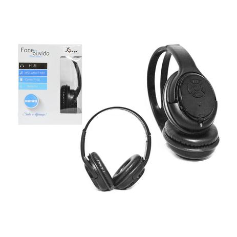 Headphone Bluetooth 3.0 Entrada SD CARD Radio FM MP3 WMA e WAV Preto KP-361 KP-361 KNUP - Vitrine Menor preço em Headphone Bluetooth 3.0 Entrada SD CARD Radio FM MP3 WMA e WAV Preto KP-361 KP-361 KNUP - Vitrine