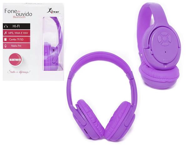Headphone Bluetooth 3.0 Entrada Sd Card Rádio Fm Mp3 Wma E Wav Roxo Kp-360 - Knup Menor preço em Headphone Bluetooth 3.0 Entrada Sd Card Rádio Fm Mp3 Wma E Wav Roxo Kp-360 - Knup