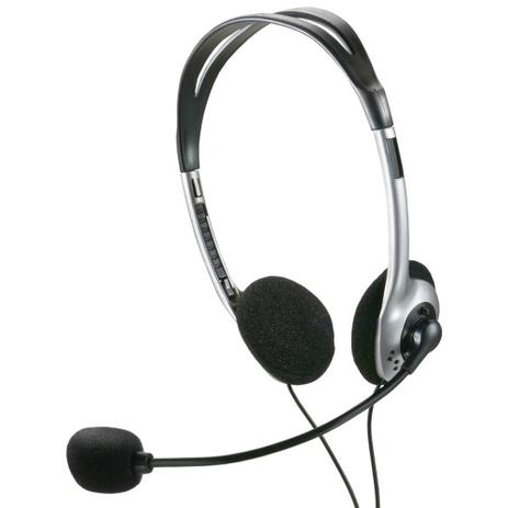 Headphone Com Microfone Multilaser PH002 Preto/Prata - P2 Com Fio Menor preço em Headphone Com Microfone Multilaser PH002 Preto/Prata - P2 Com Fio