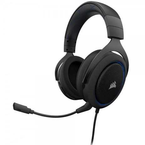 Headphone Corsair Gaming Hs50 Blue P2 Estéreo - CA-9011172-NA Menor preço em Headphone Corsair Gaming Hs50 Blue P2 Estéreo - CA-9011172-NA
