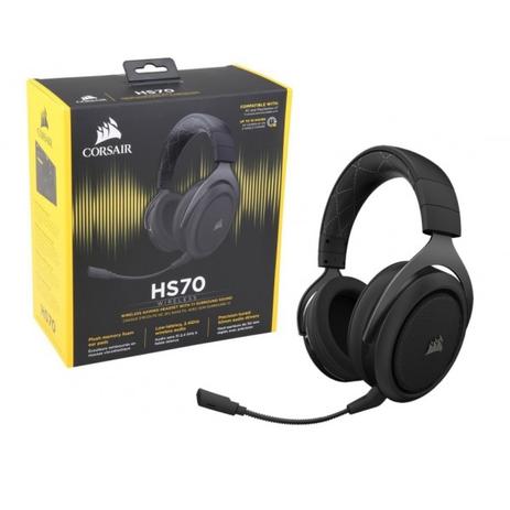 Headphone Corsair Gaming Hs70 Carbon Wirelles Dolby Digital Surround 7.1 - CA-9011175-NA Menor preço em Headphone Corsair Gaming Hs70 Carbon Wirelles Dolby Digital Surround 7.1 - CA-9011175-NA