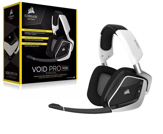 Headphone Corsair Gaming Void Pro White Rgb Wireless Dolby Digital Surround 7.1 - CA-9011153-NA Menor preço em Headphone Corsair Gaming Void Pro White Rgb Wireless Dolby Digital Surround 7.1 - CA-9011153-NA