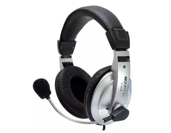 Headphone Headset C/ Microfone Hoopson F014 Prata Menor preço em Headphone Headset C/ Microfone Hoopson F014 Prata