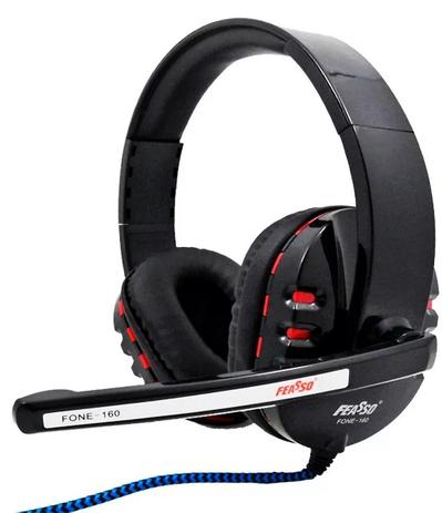 Headphone Headset Gamer P2 c/ Microfone cabo 2,20m Feasso - Firme Progresso Menor preço em Headphone Headset Gamer P2 c/ Microfone cabo 2,20m Feasso - Firme Progresso
