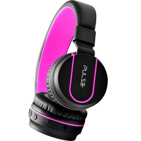 Headphone Pulse Fun Bluetooth PH216 Preto e Rosa Menor preço em Headphone Pulse Fun Bluetooth PH216 Preto e Rosa