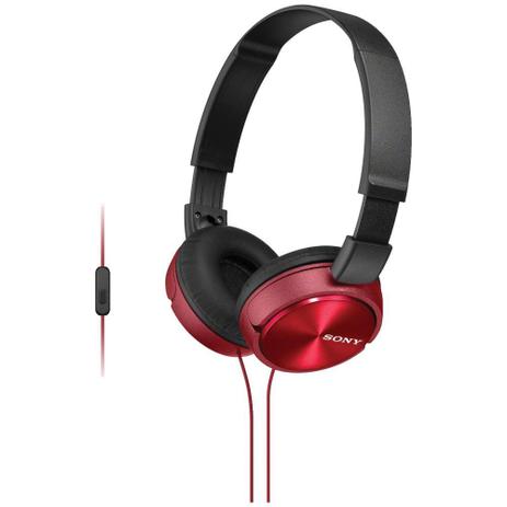 Headphone Sony c/Microfone Integrado Preto/Vermelho MDR-ZX310AP Menor preço em Headphone Sony c/Microfone Integrado Preto/Vermelho MDR-ZX310AP
