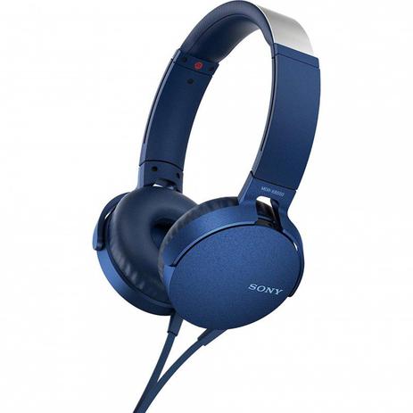 Headphone Sony Mdr-xb550ap Extra Bass Azul Menor preço em Headphone Sony Mdr-xb550ap Extra Bass Azul