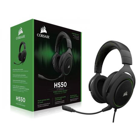 Headset Corsair HS50 Gaming Verde CA-9011171-NA Menor preço em Headset Corsair HS50 Gaming Verde CA-9011171-NA