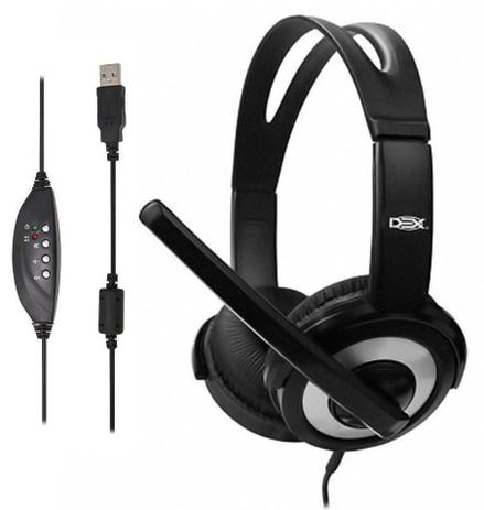 Headset Fone e Microfone Conexão USB Headphone Head Phone Head Set Fone de  Ouvido - Dex - Headset com Fio - Magazine Luiza
