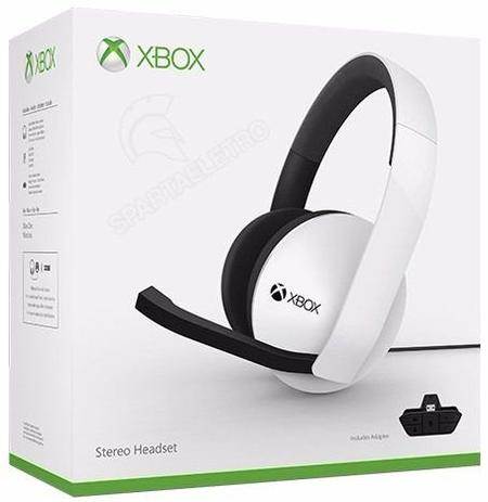 Headset Fone Stereo para Xbox one Adaptador incluído Microsoft - Branco Menor preço em Headset Fone Stereo para Xbox one Adaptador incluído Microsoft - Branco