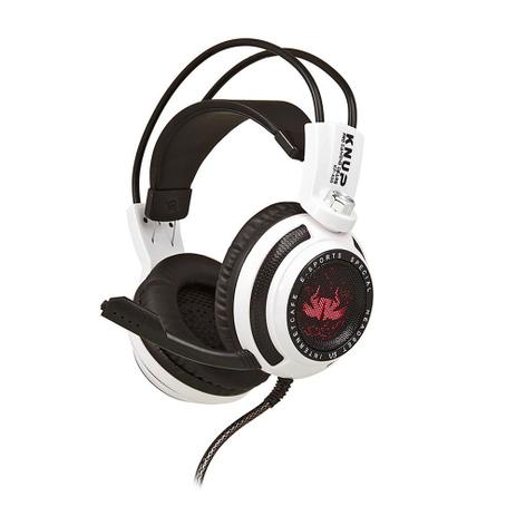 Headset Gamer 7.1 Virtual com Microfone Branco e Preto com Iluminação USB + P2 Knup - KP-400 Menor preço em Headset Gamer 7.1 Virtual com Microfone Branco e Preto com Iluminação USB + P2 Knup - KP-400