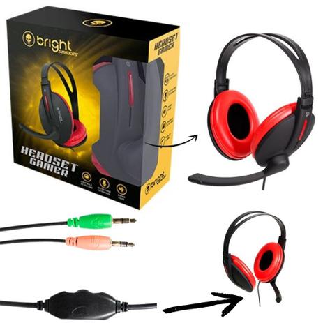 Headset Gamer Bright 0206 Super Bass Haste Regulavel - Headset Gamer -  Magazine Luiza