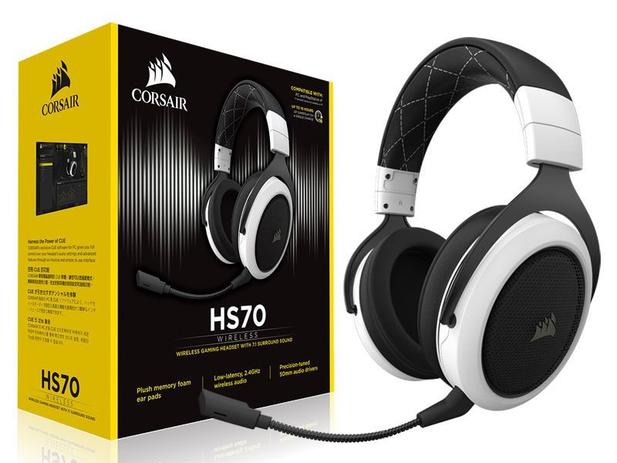 Headset Gamer Corsair HS70 Wireless Surround 7.1 White CA-9011177-NA Menor preço em Headset Gamer Corsair HS70 Wireless Surround 7.1 White CA-9011177-NA