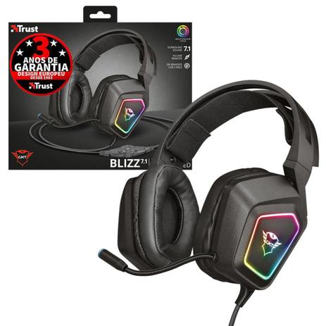 Headset Gamer Trust Gxt 450 Blizz T 7 1 Usb Rgb Preto 2m De Cabo Headset Gamer Magazine Luiza