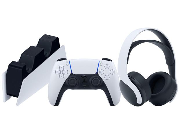 Headset para PS5 +Controle Dualsense PS5 + Estação - de Carregamento para Controle DualSense PS5 Menor preço em Headset para PS5 +Controle Dualsense PS5 + Estação - de Carregamento para Controle DualSense PS5