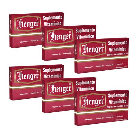 Henger Suplemento Vitamínico Com 16 Flaconetes De 5ml - Kit Com 6 Unidades Menor preço em Henger Suplemento Vitamínico Com 16 Flaconetes De 5ml - Kit Com 6 Unidades