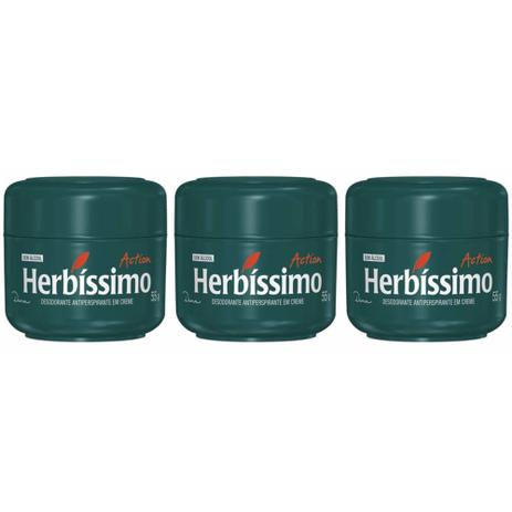Herbíssimo Action Desodorante Creme 55g (Kit C/03) Menor preço em Herbíssimo Action Desodorante Creme 55g (Kit C/03)