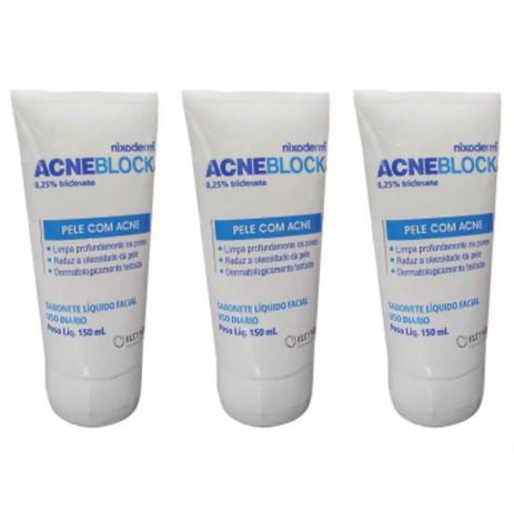 Hertz Acneblock Sabonete Líquido Facial 150ml (Kit C/03) Menor preço em Hertz Acneblock Sabonete Líquido Facial 150ml (Kit C/03)