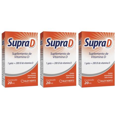Hertz Supra D Vitamina D 20ml (Kit C/03) Menor preço em Hertz Supra D Vitamina D 20ml (Kit C/03)