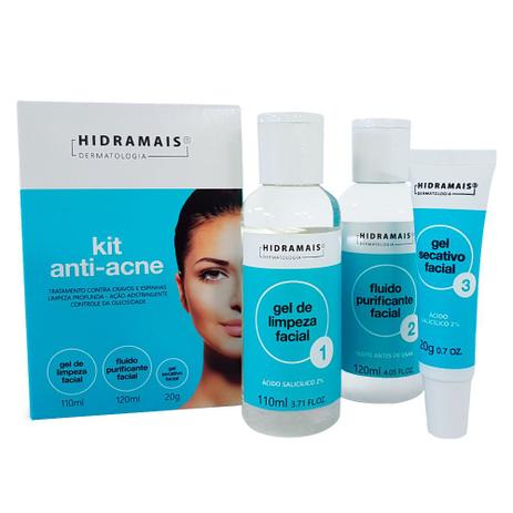 Hidramais Anti-Acne Kit - Gel de Limpeza + Fluido + Gel Secativo Menor preço em Hidramais Anti-Acne Kit - Gel de Limpeza + Fluido + Gel Secativo