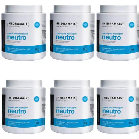 Hidramais Neutro Creme P/ Massagem 1kg (Kit C/06) Menor preço em Hidramais Neutro Creme P/ Massagem 1kg (Kit C/06)