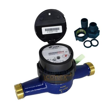Hidrômetro Multijato Medidor 3/4” 3m³/h com Conexões PP - Saga Menor preço em Hidrômetro Multijato Medidor 3/4” 3m³/h com Conexões PP - Saga