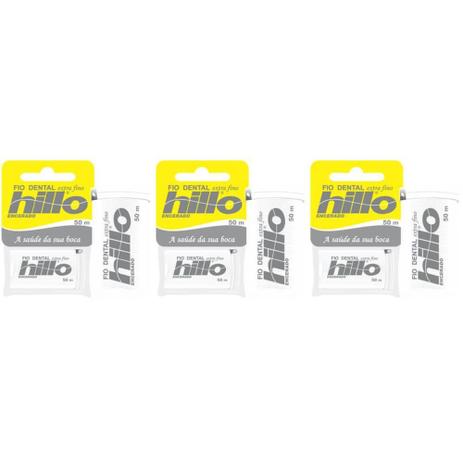 Hillo Fio Dental Extra Fino 50m (Kit C/03) Menor preço em Hillo Fio Dental Extra Fino 50m (Kit C/03)