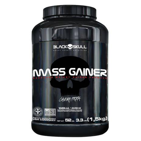 Hipercalorico mass gainer baunilha 1,5kg - black skull Menor preço em Hipercalorico mass gainer baunilha 1,5kg - black skull